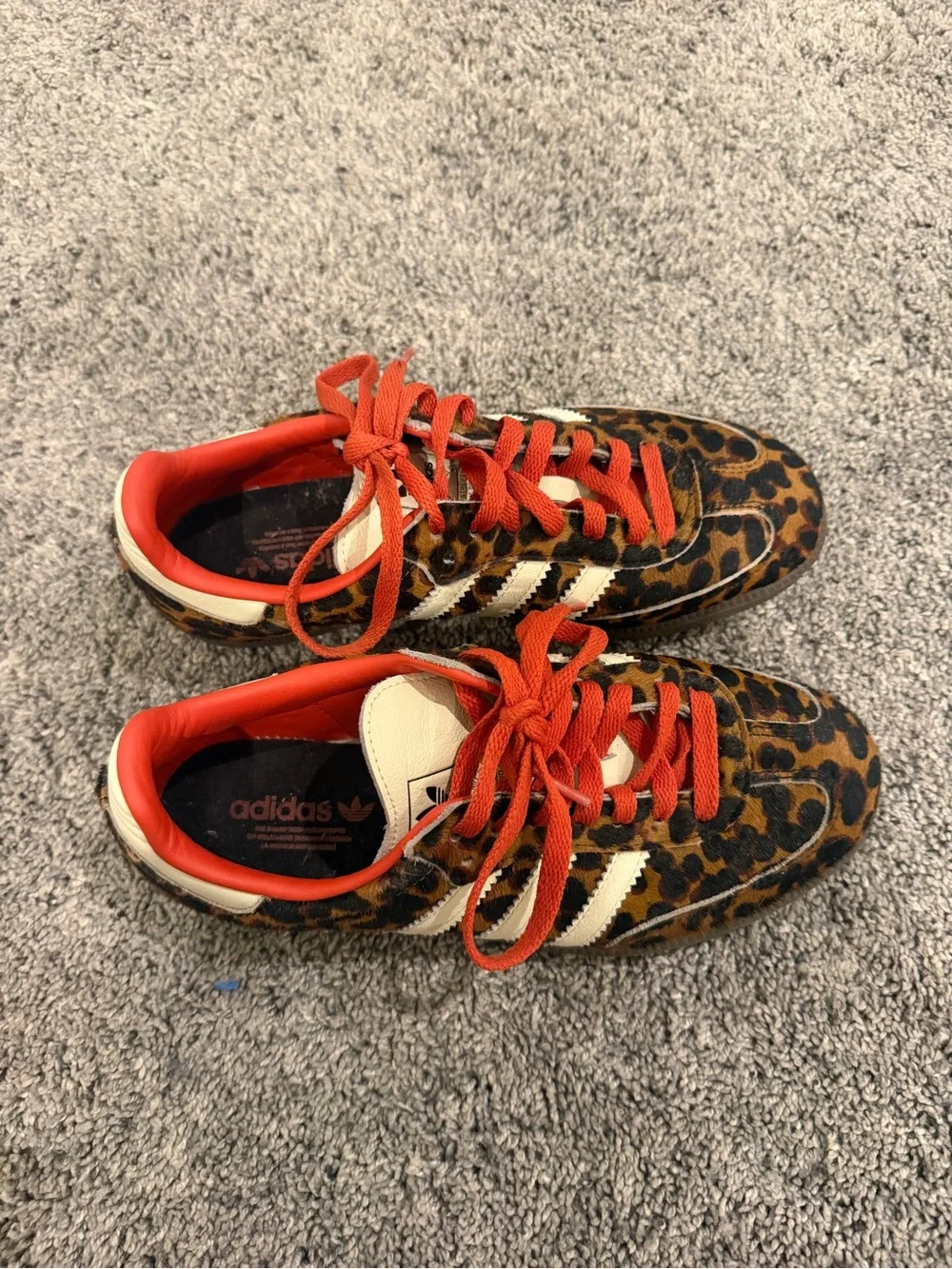 adidas Cream Leather Sneaker Interior with Size Tag